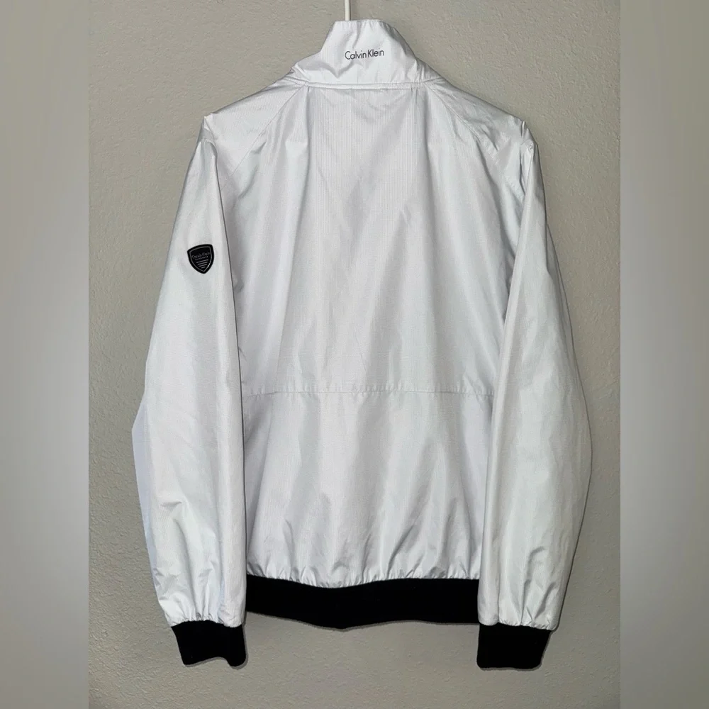Mens Calvin Klein Ripstop bomber white jacket size Large - Picture 6 of 8